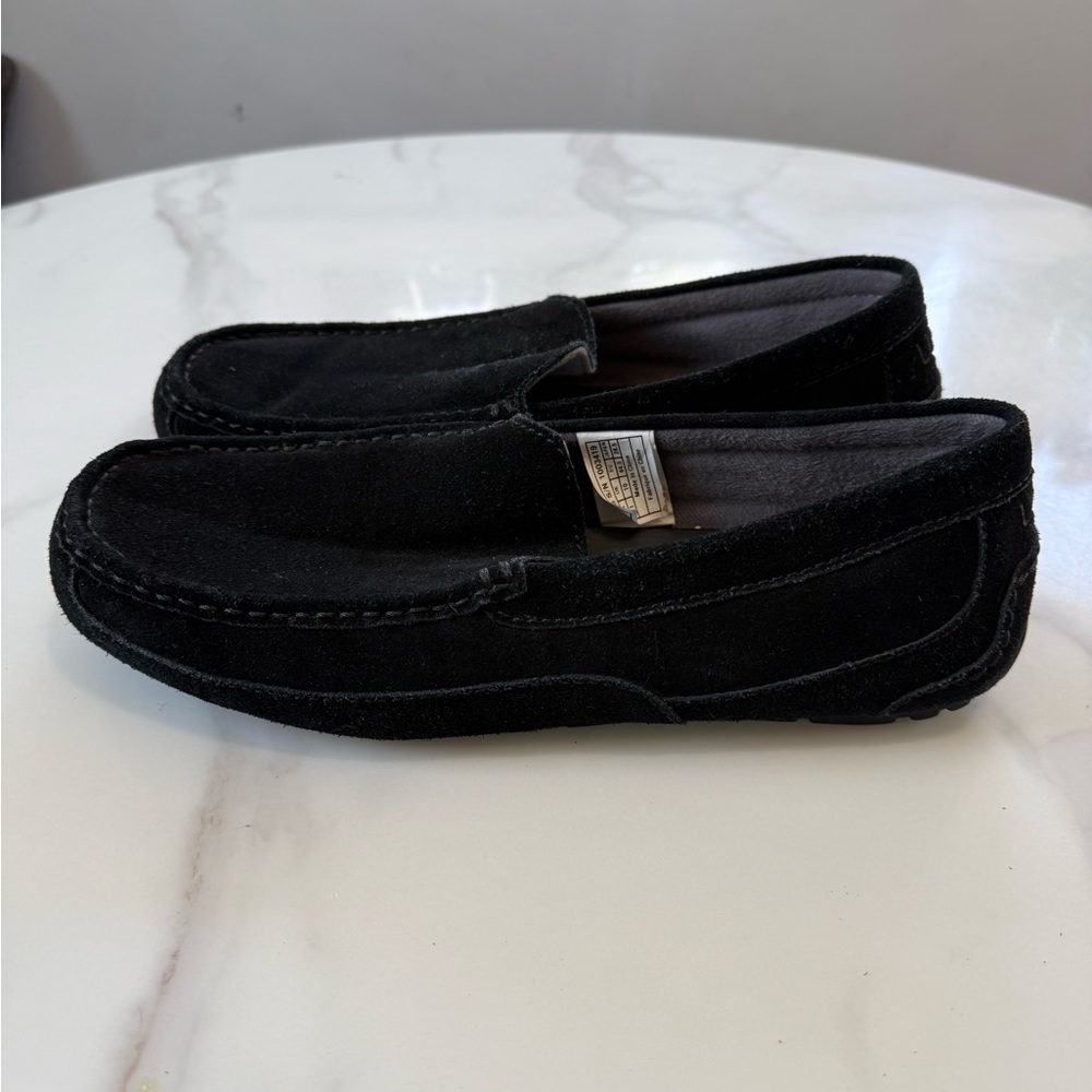 UGG Men's Black Suede Slip-On Loafers